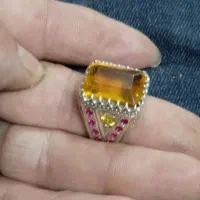 انگشترنقره سیترین وآماتیست