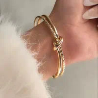 دستبند گره کار شده آبکاری طلا