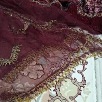 فروش لباس مخمل تور ملیله دوز همراه با روسری|لباس|یاسوج, |دیوار