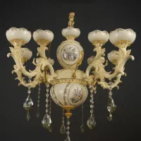 لوستر برنزی وLN2|لوستر و چراغ آویز|صوفیان, |دیوار