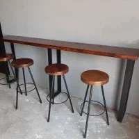 صندلی اوپن مدل کافه ، صندلی اپن چوب و فلز ، کانتر