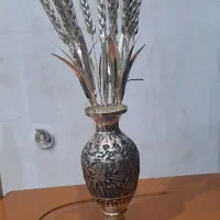 یک عدد گلدان روکش نقره و ده عدد گندم روکش نقره