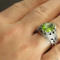 انگشتر زبرجد آفریقایی دست ساز با مخارج کاری برلیان|جواهرات|تهران, وردآورد|دیوار