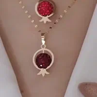 مدال انار و گوشواره یلدایی طلا