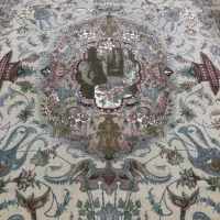 (فرش فرزین)۲ تخته۶متری نقشه آثارزیرخاکی(جلالی)۶۰رج|فرش|تبریز, |دیوار