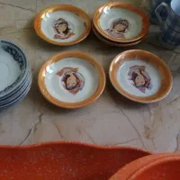 فنجان گل پنبه نو، نعلبکی نو، دیس، سه تیکه انتیک|ظروف سرو و پذیرایی|اردبیل, |دیوار