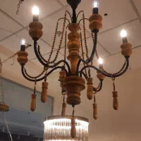 لوستر چویی فلزی|لوستر و چراغ آویز|تهران, هرندی|دیوار