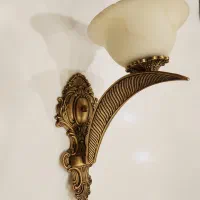 لوستر سه شاخه برنزی با دو دیوارکوب|لوستر و چراغ آویز|تهران, کاشانک|دیوار