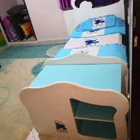 سرویس خواب نوزاد-کودک،برند ساحل چوب،طرح اسمورف|اسباب و اثاث بچه|قزوین, |دیوار