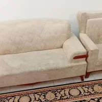 مبل هفت نفره کرم رنگ|مبلمان خانگی و میز عسلی|خمام, |دیوار