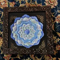 جعبه دستمال کاغذی حاتم کاری و بقاب مینا کاری|صنایع دستی و سایر لوازم تزئینی|تهران, کامرانیه|دیوار