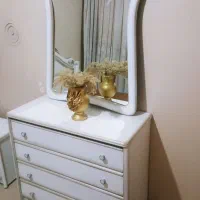 سرویس خواب چوب گردو تخت پاتختی دراور|تخت و سرویس خواب|مشهد, نیروی هوایی|دیوار