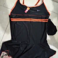 مایو زنانه دامن دار همراه باکلاه تا سایز50میخوره