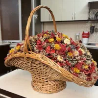 سبد گل طبیعیِ خشک شده