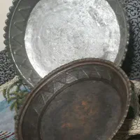 تشت های بزرگ مسی قاجاری قطر 60 سانت و 43سانت