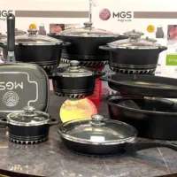 سرویس قابلمه چدن برند mgs مدل کف رینگی 22پارچه