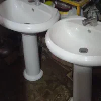 دو عدد روشویی با شیرآهرمی آماده نصب