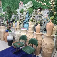 دیزی گمج خمره بشقاب خام سفال وسرامیک گلدان  پتینه