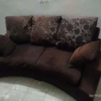 مبل هشت نفره قهوه ای در حدنو