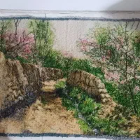 تابلو فرش دست بافت طرح کوچه باغ بهار