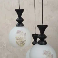 لوستر آویز سه شعله حبابدار نو