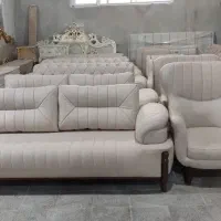 مبل اهورا ** کرم قهوه ای فرانسوی سه گل