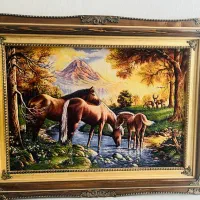 تابلو فرش دستباف نفیس مرینوس و ابریشم