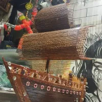 کشتی چوبی دکوری مینیاتوری دست ساز
