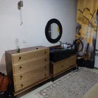 تخت دو نفره به همراه پاتختی و میز آرایش|تخت و سرویس خواب|تهران, باغ فیض|دیوار