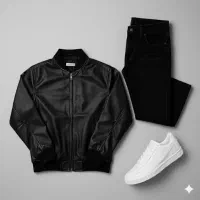 کاپشن چرم مدل BlackWolf /استایل شهری با دوخت محکم