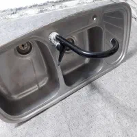 سینک ظرفشوئی دو قلو استیل به همراه شیر آب|مصالح و تجهیزات ساختمان|تهران, قصر فیروزه ۱|دیوار