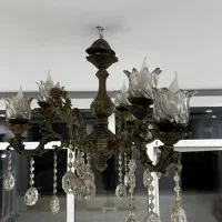 لوستر 3 شاخه دوبل آنتیک|لوستر و چراغ آویز|فولادشهر, مسکن مهر فولادشهر|دیوار