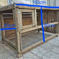 قفس چوبی دو طبقه دو درب عالی سنگین