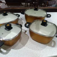 سرویس قابلمه گرانیتی ۸ پارچه نو .مناسب جهزیه