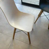 صندلی پلاستیکی با پایه چوبی