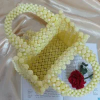 کیف دستساز مرواریدی تمشکی|کیف، کفش، کمربند|کنگاور, |دیوار