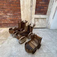 سه عدد چرخ چوبی دکوری