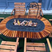 میز  وصندلی باغی /میز اتشدان دو حالته