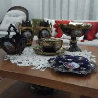 دکوری سرویس پذیرایی ظروف سورمه ای