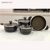 سرویس قابلمه و تابه لانه زنبوری 7 پارچه هلنا