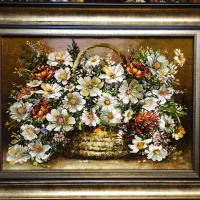 تابلو فرش گل بابونه