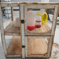 قفس چوبی ۲ طبقه+ آب‌خوری‌