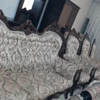 مبل ۹ نفره چوب و رویه درجه یک فوق العاده تمیز