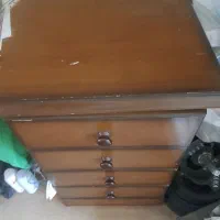 سرویس تخت خواب دو نفره با تشک دراور و دوتا پاتختی