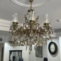 یک جفت لوستر ۶ شاخه برنزی در حد نو