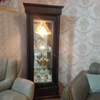 گنجه بوفه سالم چوب پشت آینه ۴طبقه شیک و ساده