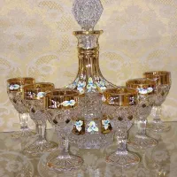 تنگ و گیلاس  کریستال  طلاکوب
