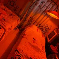 دوعدد تخت فرفرژه با آباژور ومیز آرایش