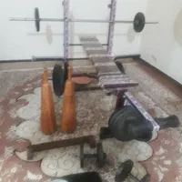 میز پرس یازه کاره با ۸۰ک وزنه وهالتر و میل و ....