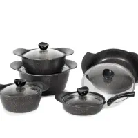 سرویس قابلمه دلفینو 10 پارچه چدن و گرانیت